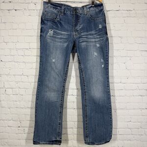TK Axel Wolcott Jeans Men Size 34x32 Medium Wash Slim Bootcut West Whisker Pant